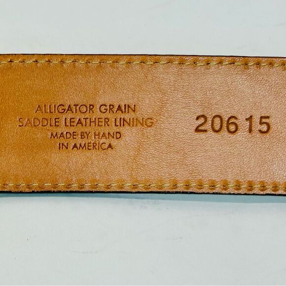 Martin Dingman Black Alligator Grain Belt with Saddle Leather Lining - Picture 6 of 14